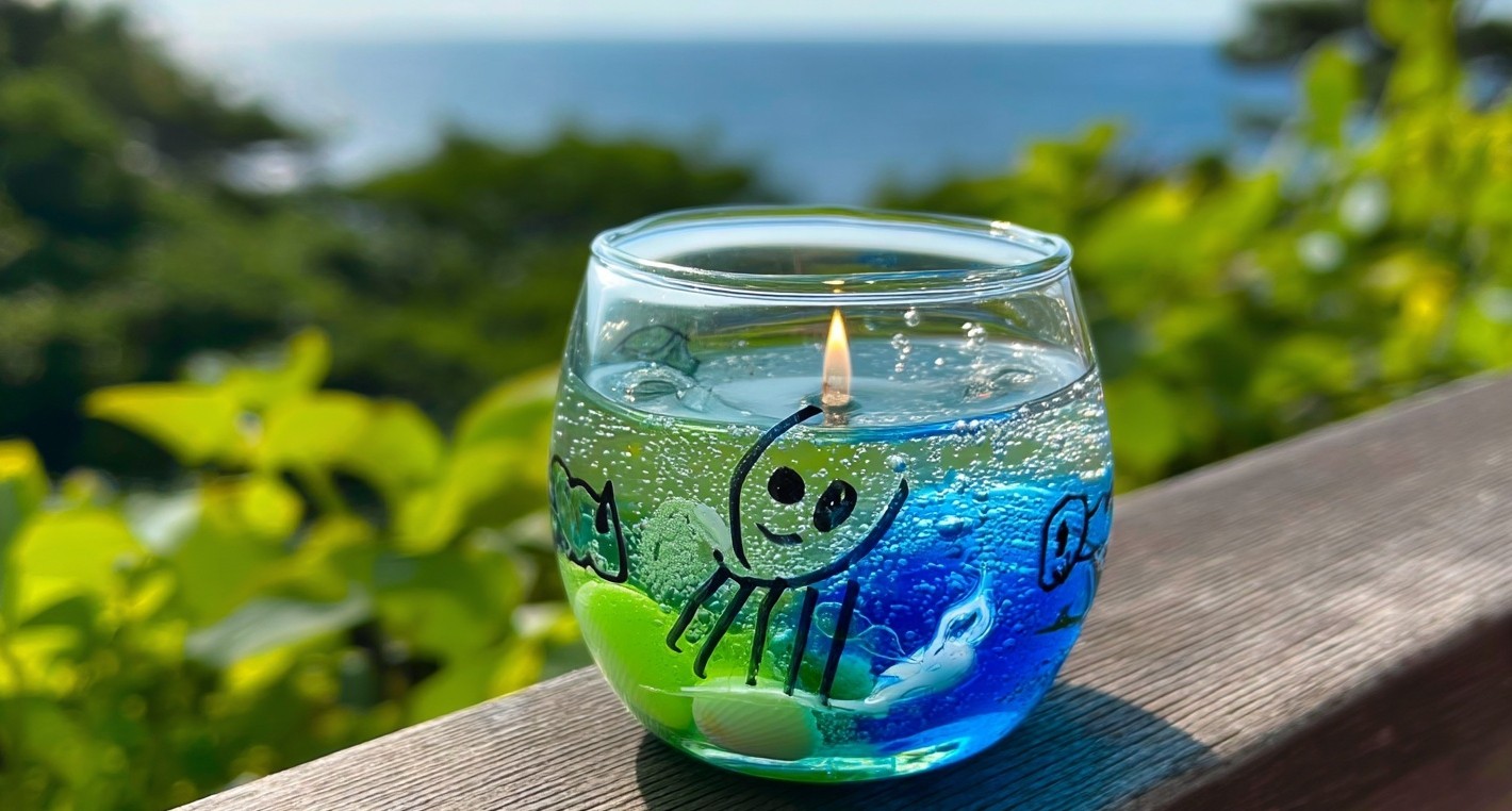 夏休み!! 親子でつくる金魚鉢みたいなジェルキャンドル